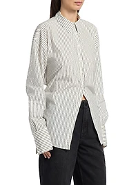 Striped Poplin Tie Back Shirt