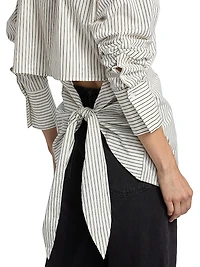Striped Poplin Tie Back Shirt