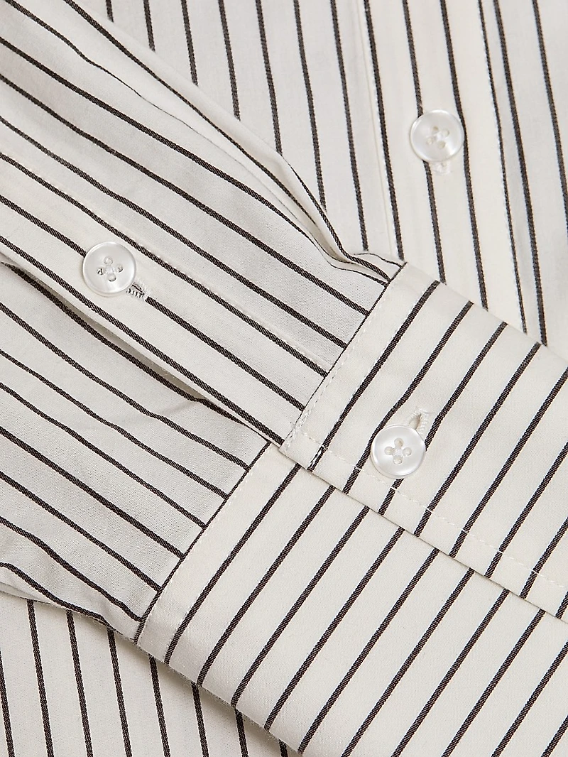 Striped Poplin Tie Back Shirt