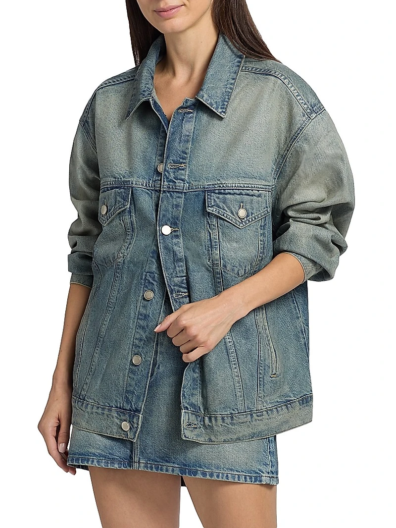 Coated Oversized Denim Jacket