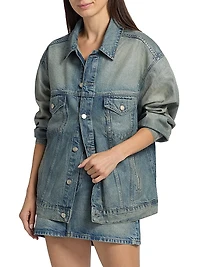 Coated Oversized Denim Jacket