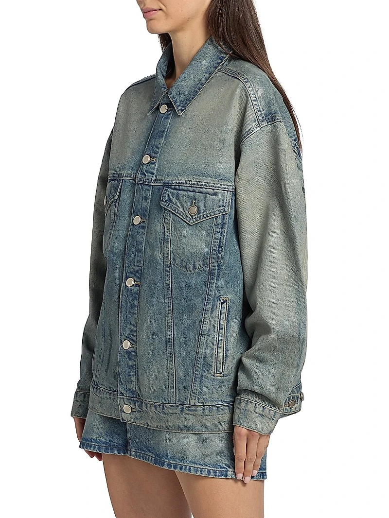 Coated Oversized Denim Jacket