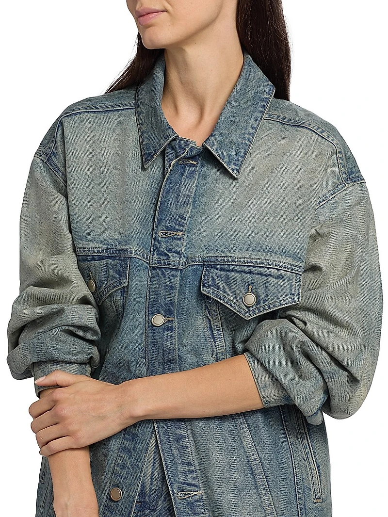 Coated Oversized Denim Jacket