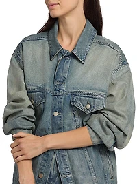 Coated Oversized Denim Jacket