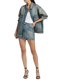 Coated Oversized Denim Jacket