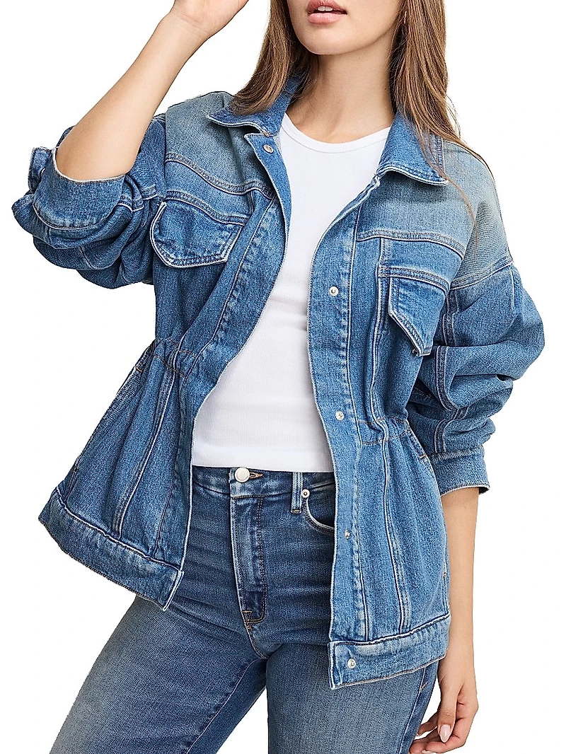 Barrel-Sleeve Denim Jacket