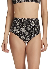 Zahara Floral High-Waist Bikini Bottom