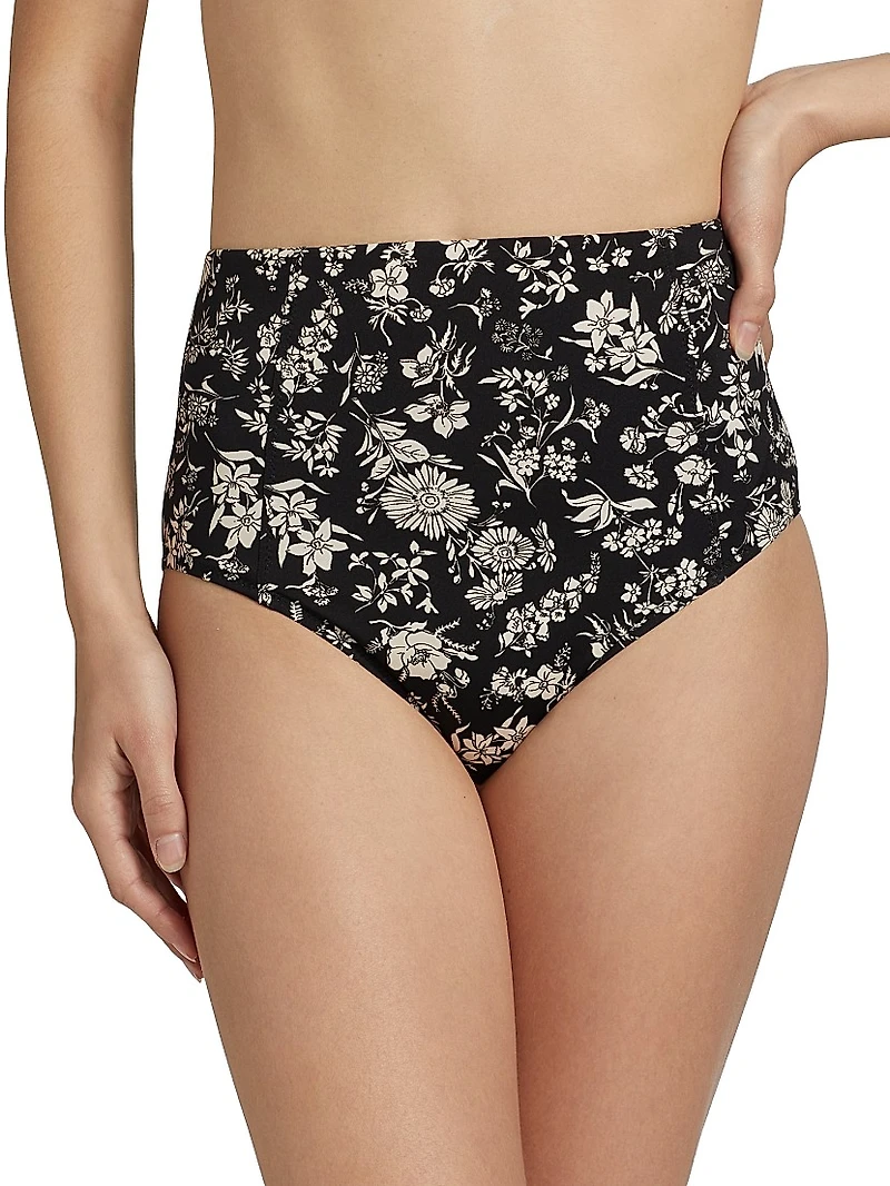 Zahara Floral High-Waist Bikini Bottom