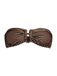 Santorini Striped Bandeau Bikini Top