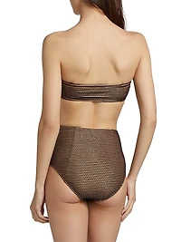 Santorini Striped Bandeau Bikini Top
