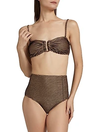 Santorini Striped Bandeau Bikini Top