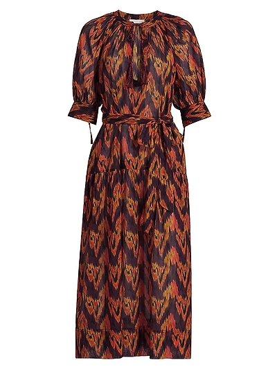 Selena Printed Cotton Cover-Up Dress