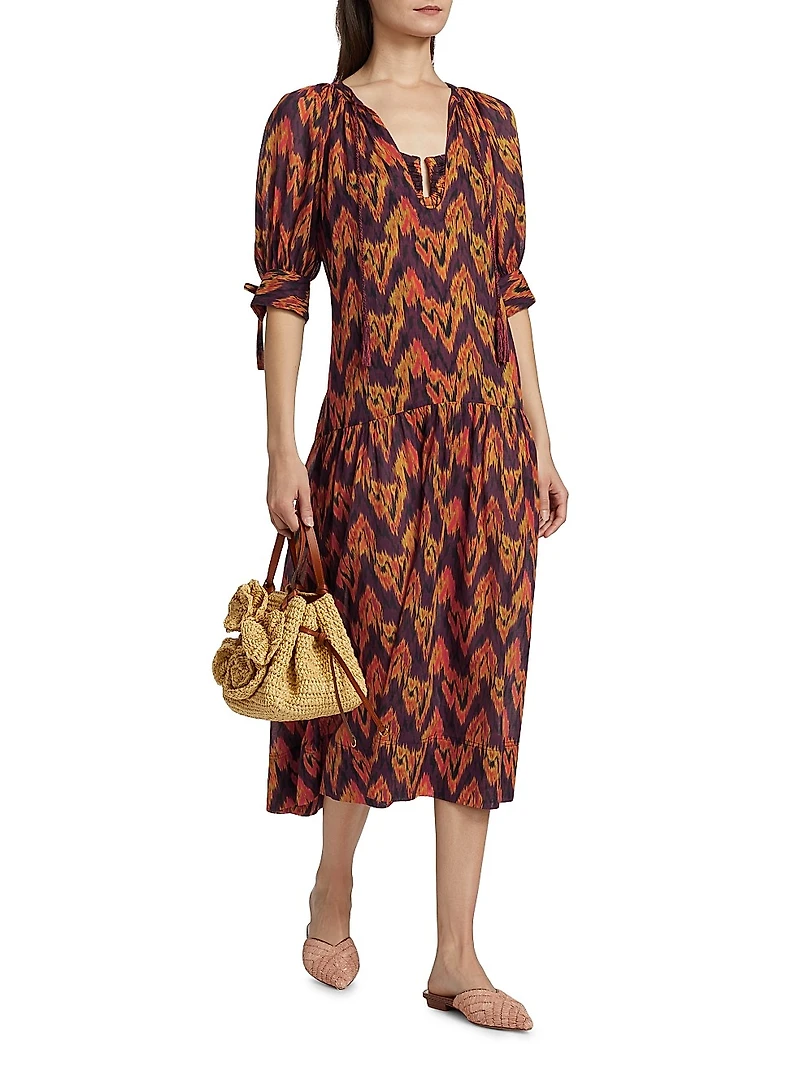 Selena Printed Cotton Cover-Up Dress