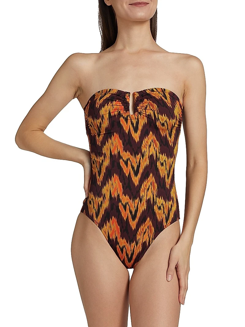 Monterey Printed Strapless One-Piece Swimsuit