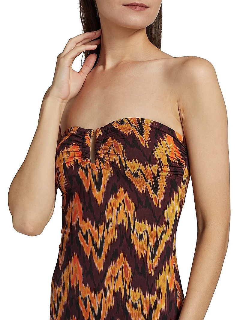Monterey Printed Strapless One-Piece Swimsuit