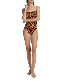 Monterey Printed Strapless One-Piece Swimsuit