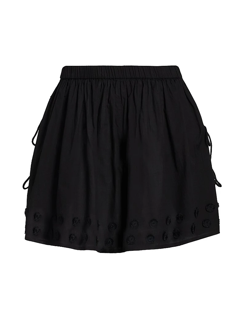 Nima Printed Open-Side Cotton Shorts