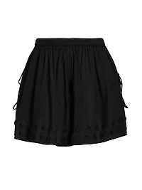 Nima Printed Open-Side Cotton Shorts