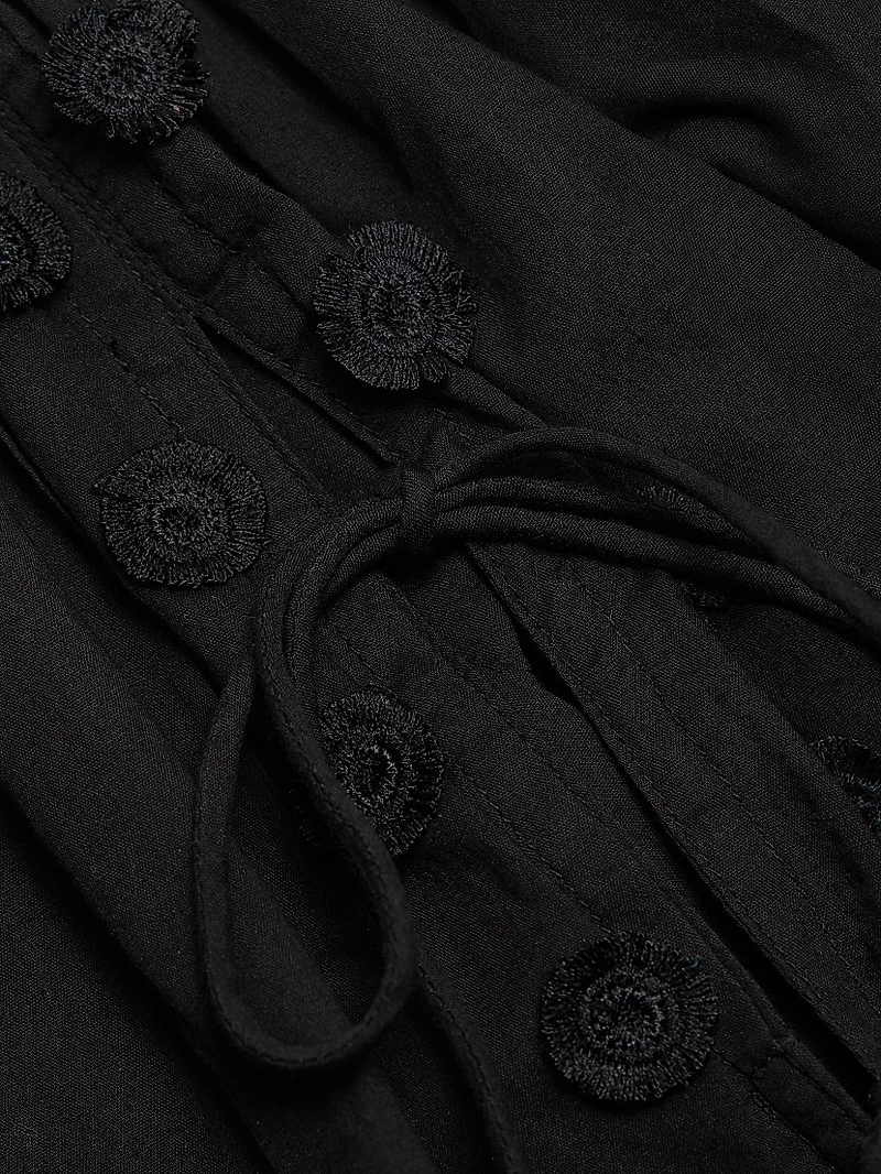 Nima Printed Open-Side Cotton Shorts