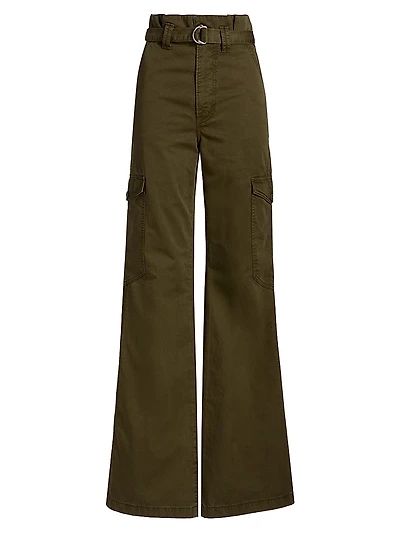 Damara Cotton Wide-Leg Cargo Pants