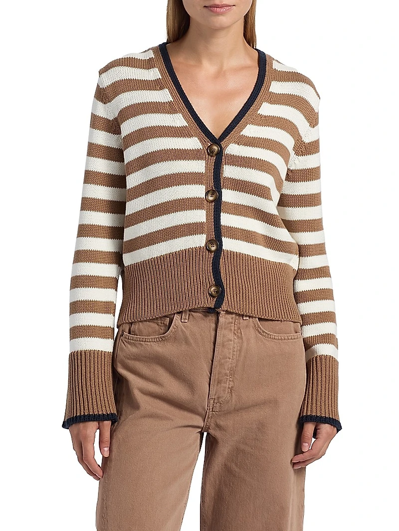 Monae Striped Cotton Cardigan