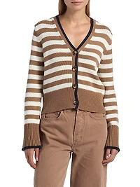 Monae Striped Cotton Cardigan