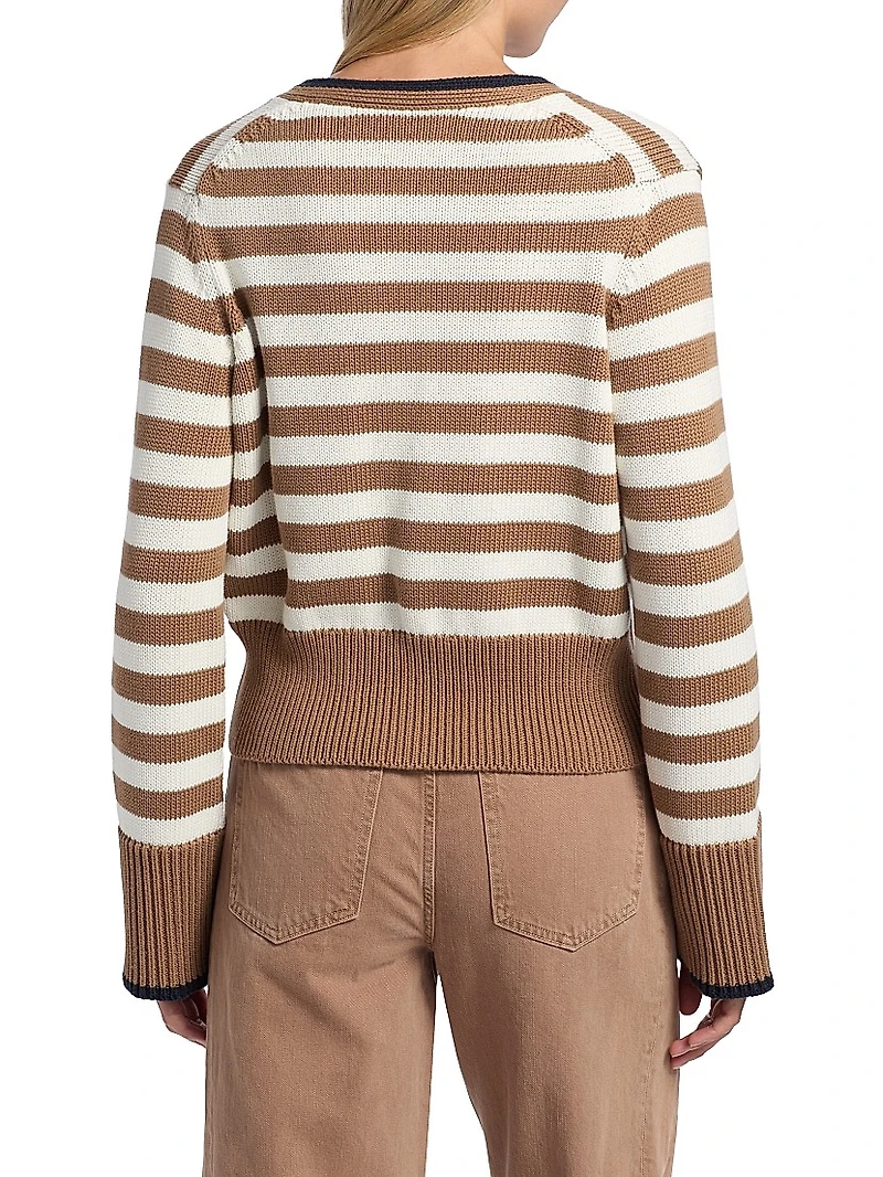 Monae Striped Cotton Cardigan