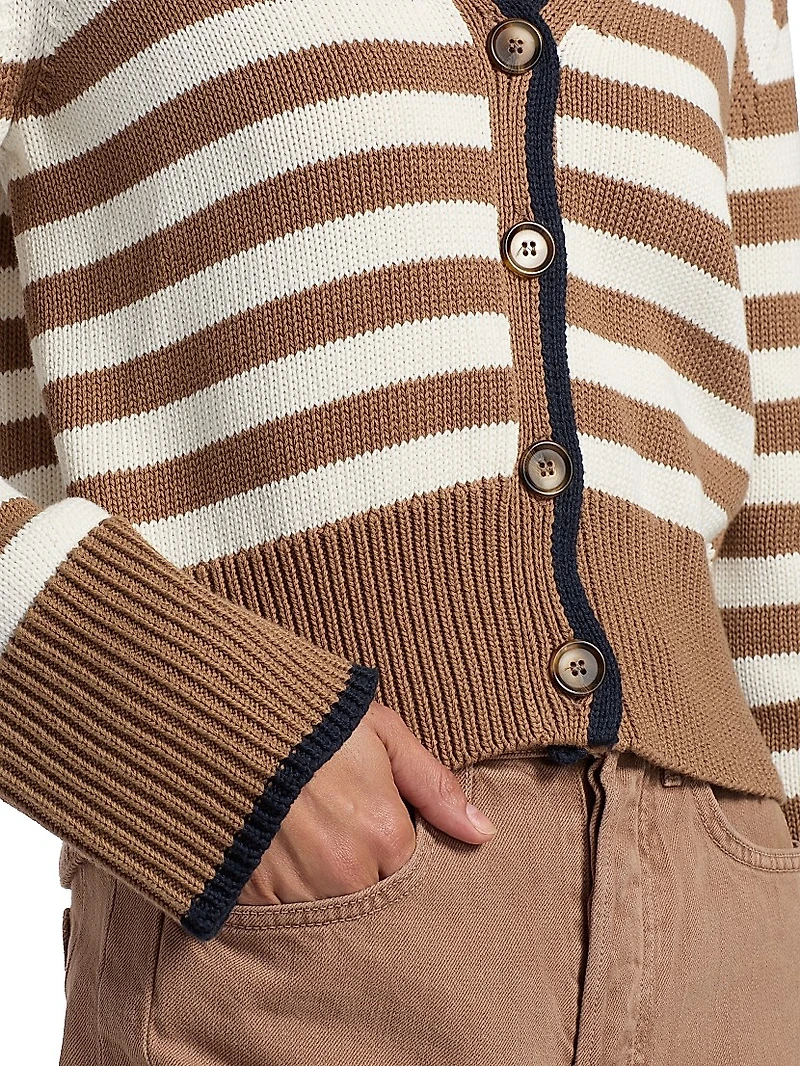 Monae Striped Cotton Cardigan