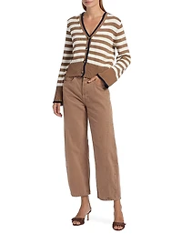 Monae Striped Cotton Cardigan