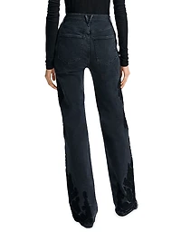 Crosbie Appliqué High-Rise Wide-Leg Jeans
