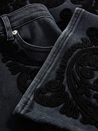 Crosbie Appliqué High-Rise Wide-Leg Jeans