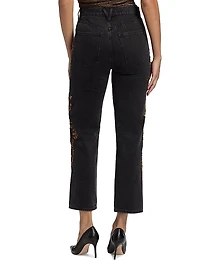 Daniela Embellished High-Rise Straight-Leg Jeans
