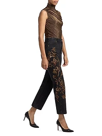 Daniela Embellished High-Rise Straight-Leg Jeans