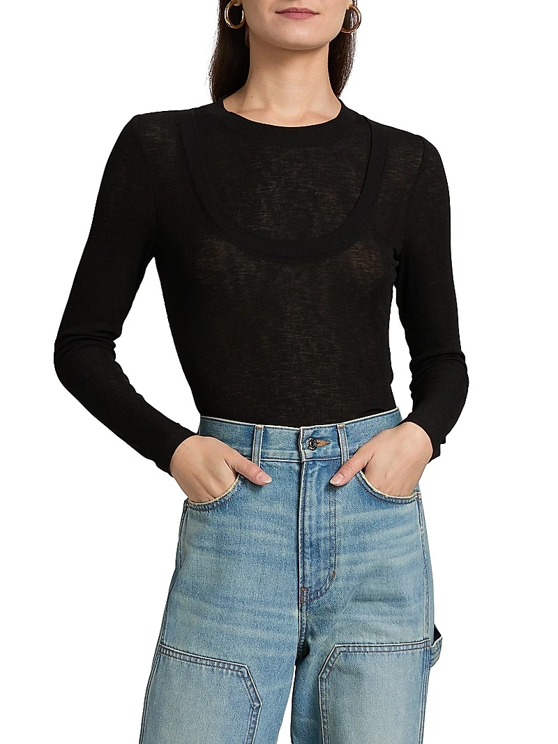 Neita Crewneck Long-Sleeve Top