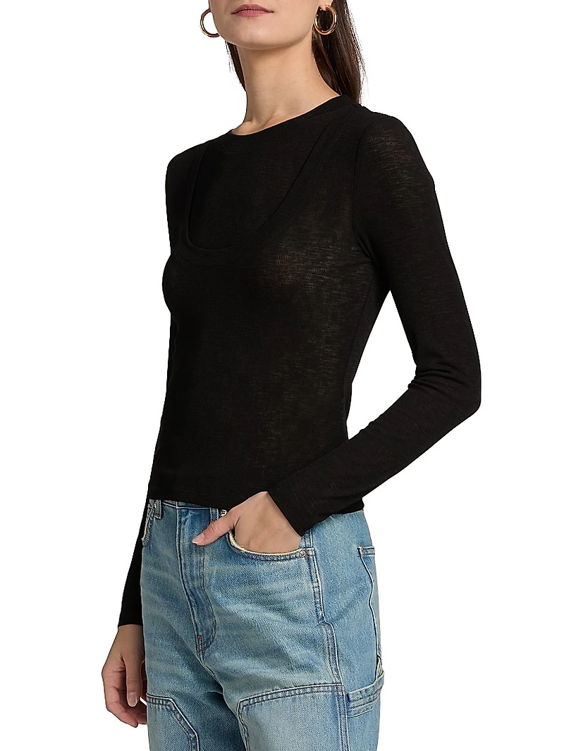 Neita Crewneck Long-Sleeve Top