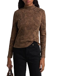 Nate Floral Rib-Knit Top