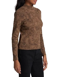 Nate Floral Rib-Knit Top