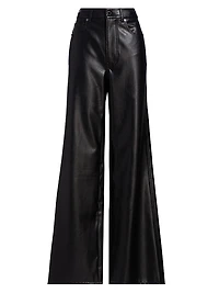 Kasey Faux Leather Wide-Leg Pants
