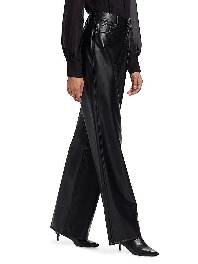 Kasey Faux Leather Wide-Leg Pants