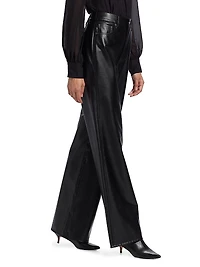 Kasey Faux Leather Wide-Leg Pants