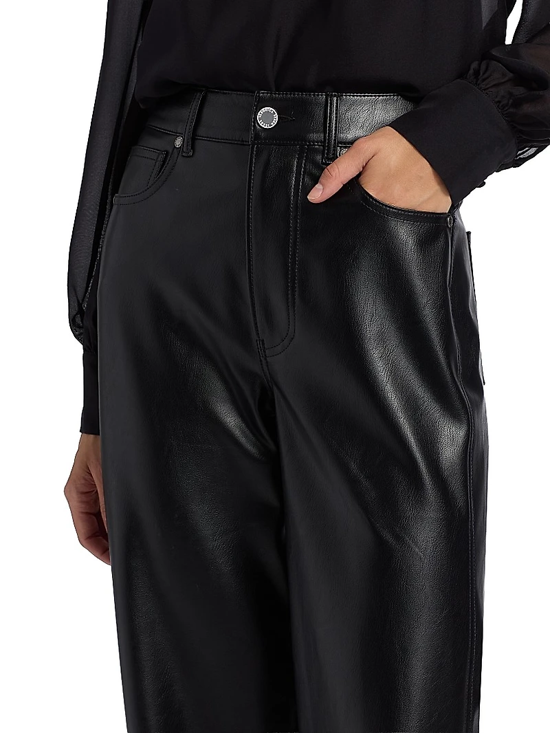 Kasey Faux Leather Wide-Leg Pants