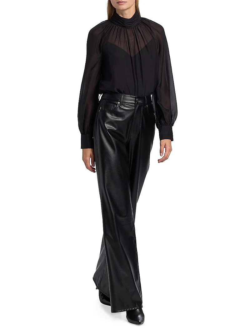 Kasey Faux Leather Wide-Leg Pants