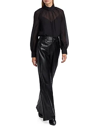 Kasey Faux Leather Wide-Leg Pants