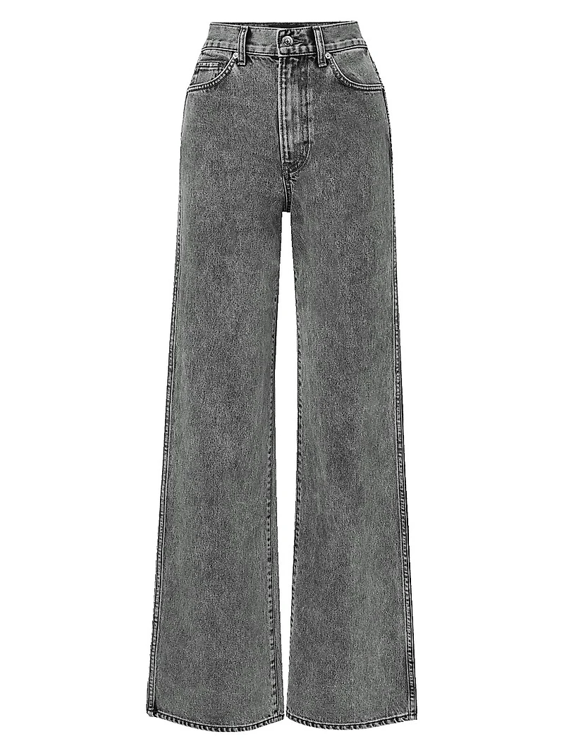 Taylor Acid Wash High-Rise Wide-Leg Jeans