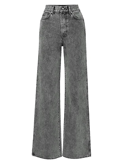 Taylor Acid Wash High-Rise Wide-Leg Jeans