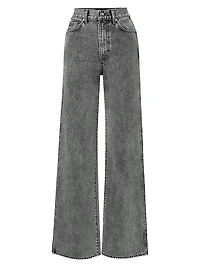 Taylor Acid Wash High-Rise Wide-Leg Jeans