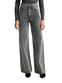 Taylor Acid Wash High-Rise Wide-Leg Jeans