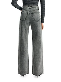 Taylor Acid Wash High-Rise Wide-Leg Jeans