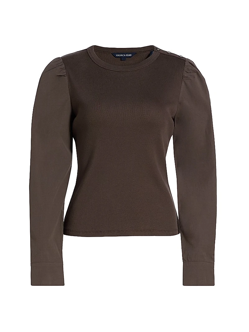 Fersia Mixed-Media Long-Sleeve Top