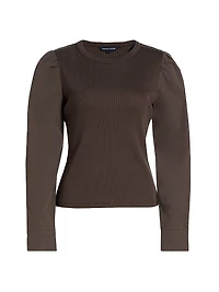 Fersia Mixed-Media Long-Sleeve Top